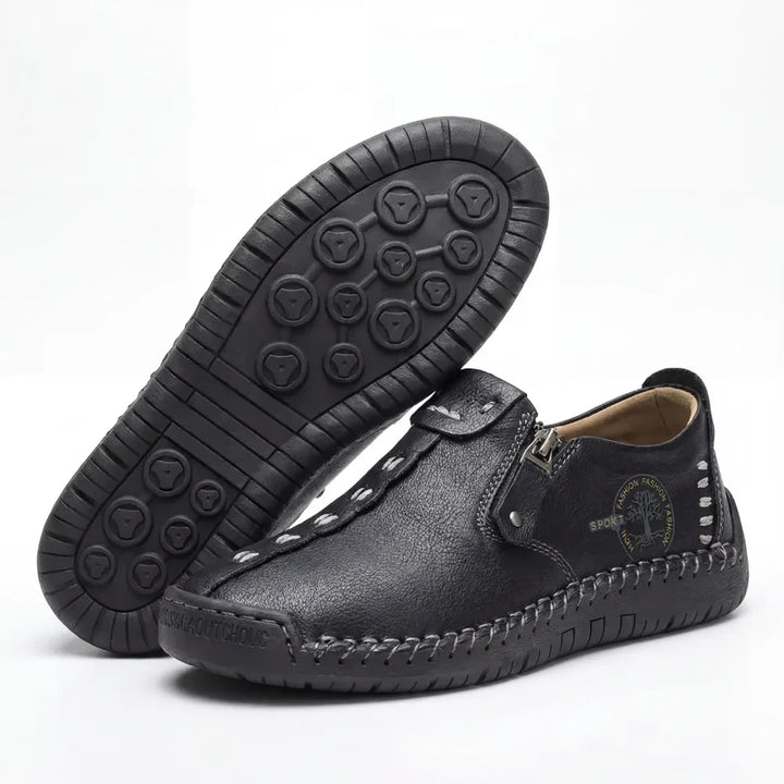 Vera™ – Hand-Stitched Slip-On Comfort Loafers | No-Bend Zipper, Wide Toe Box & All-Day Comfort