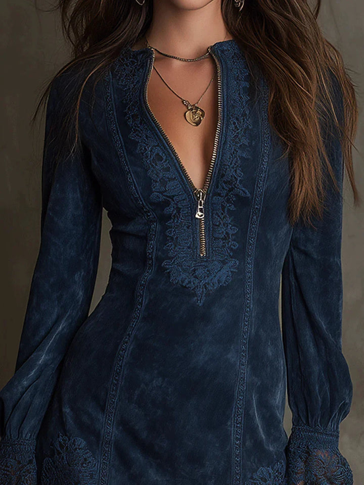Jasmira | Suede Lace Mini Dress