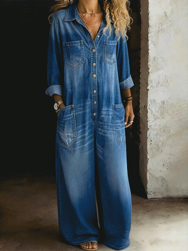 Lena™ | Relaxed & Comfortable Denim Jumpsuit