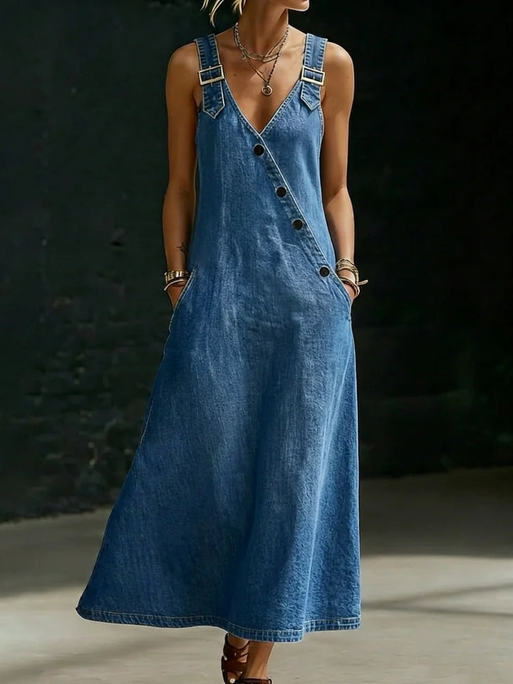 Vera™ | Button-Down Long Denim Dress