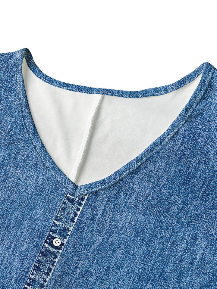 Hélène™ | Retro Denim Maxi Dress