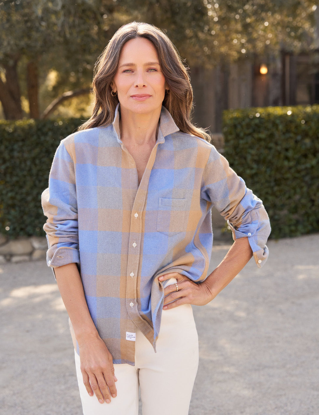 EILEEN Blue and Camel Check, Italian Flannel