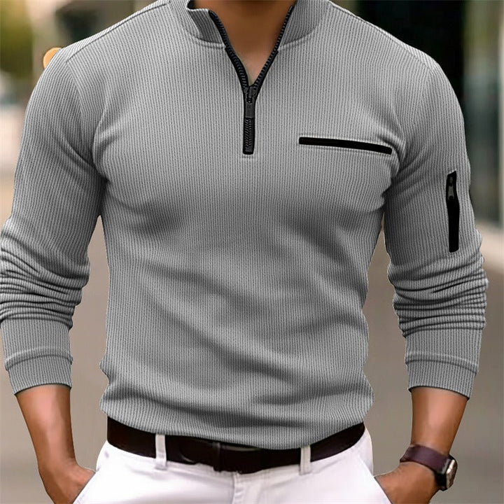 Gusteous Men’s Long-Sleeve Zip Polo
