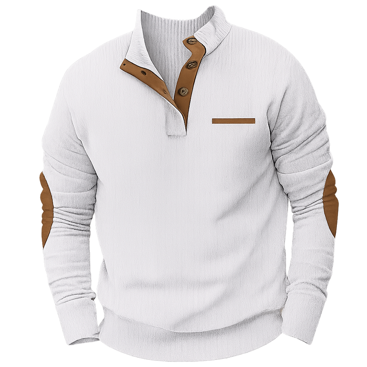 Bellonaro™ | Corduroy Quarter-Button Sweatshirt
