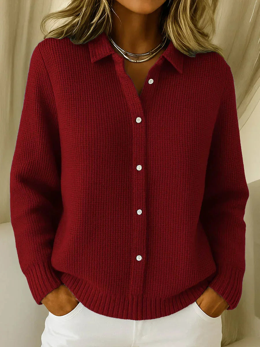 Aveline™ | Textured Knit Button Cardigan
