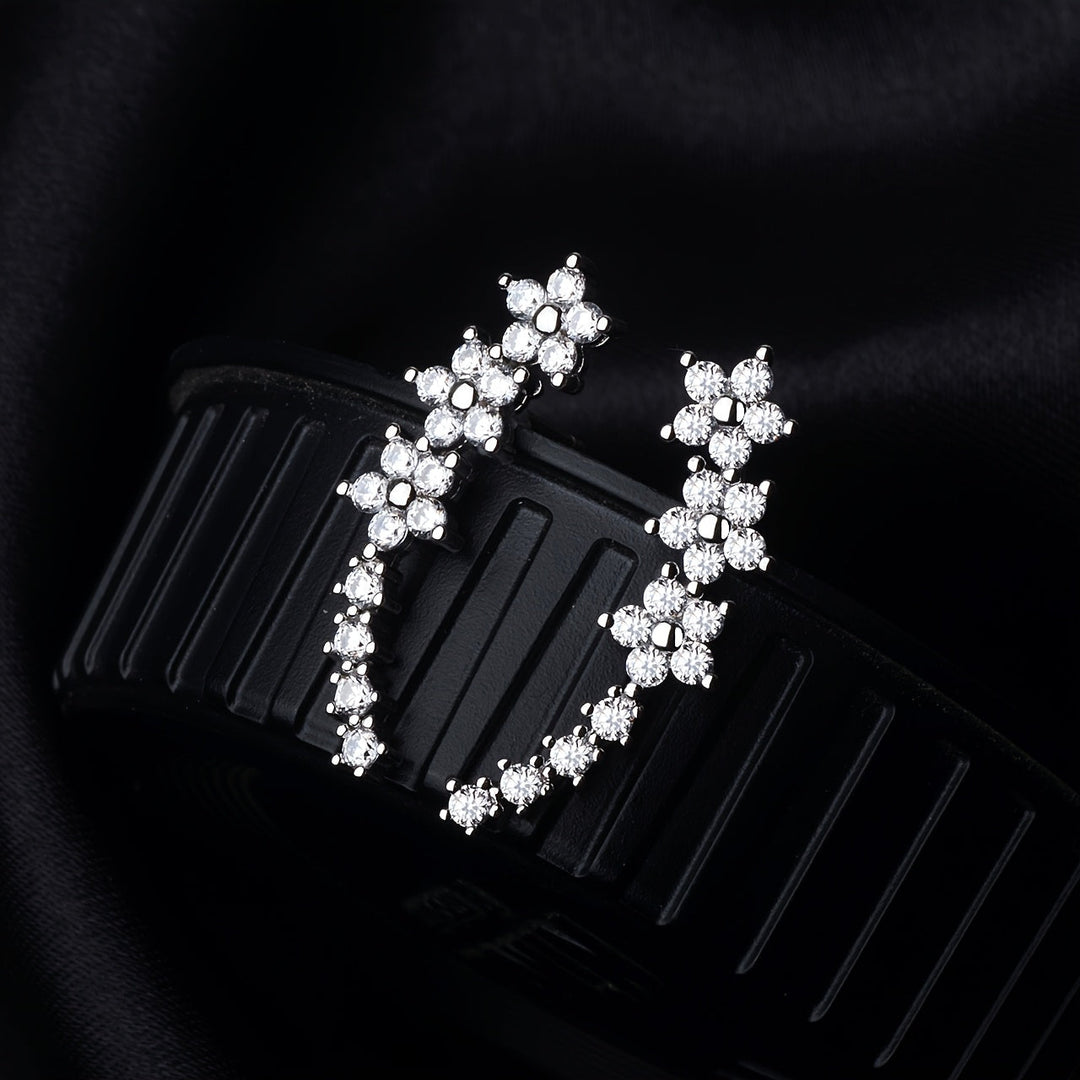 Floral Ear Climber Earrings