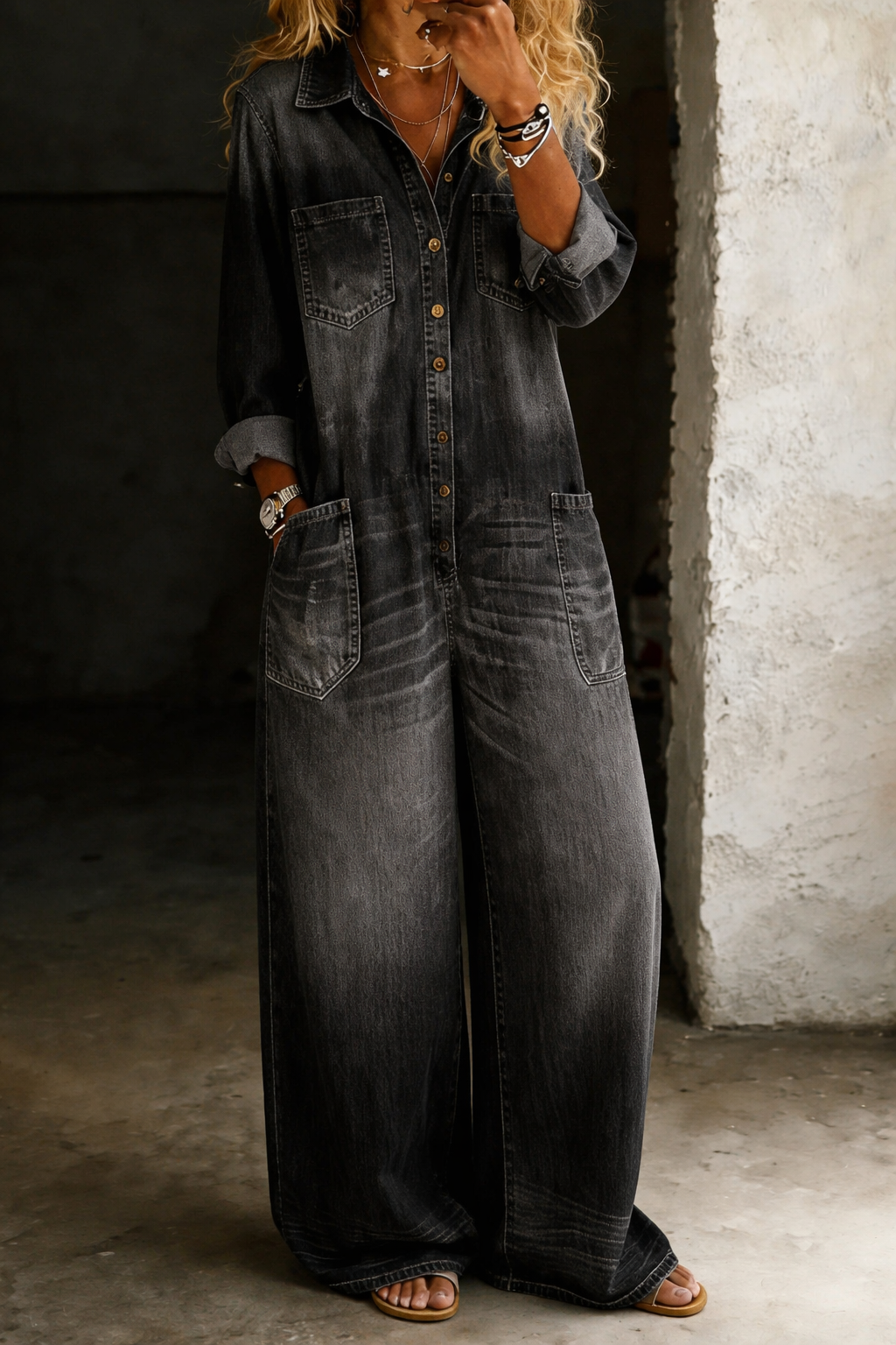 Lena™ | Relaxed & Comfortable Denim Jumpsuit