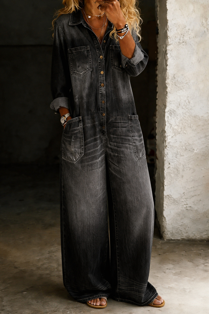 Lena™ | Relaxed & Comfortable Denim Jumpsuit