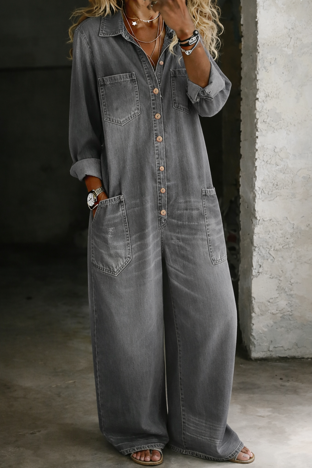 Lena™ | Relaxed & Comfortable Denim Jumpsuit