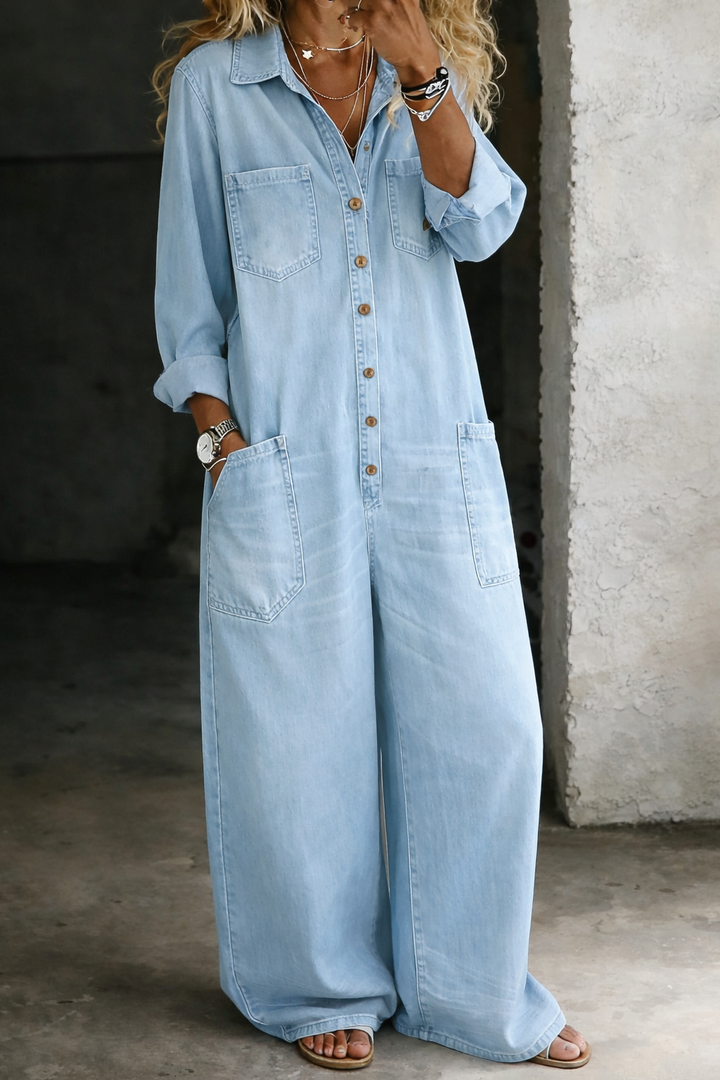 Lena™ | Relaxed & Comfortable Denim Jumpsuit