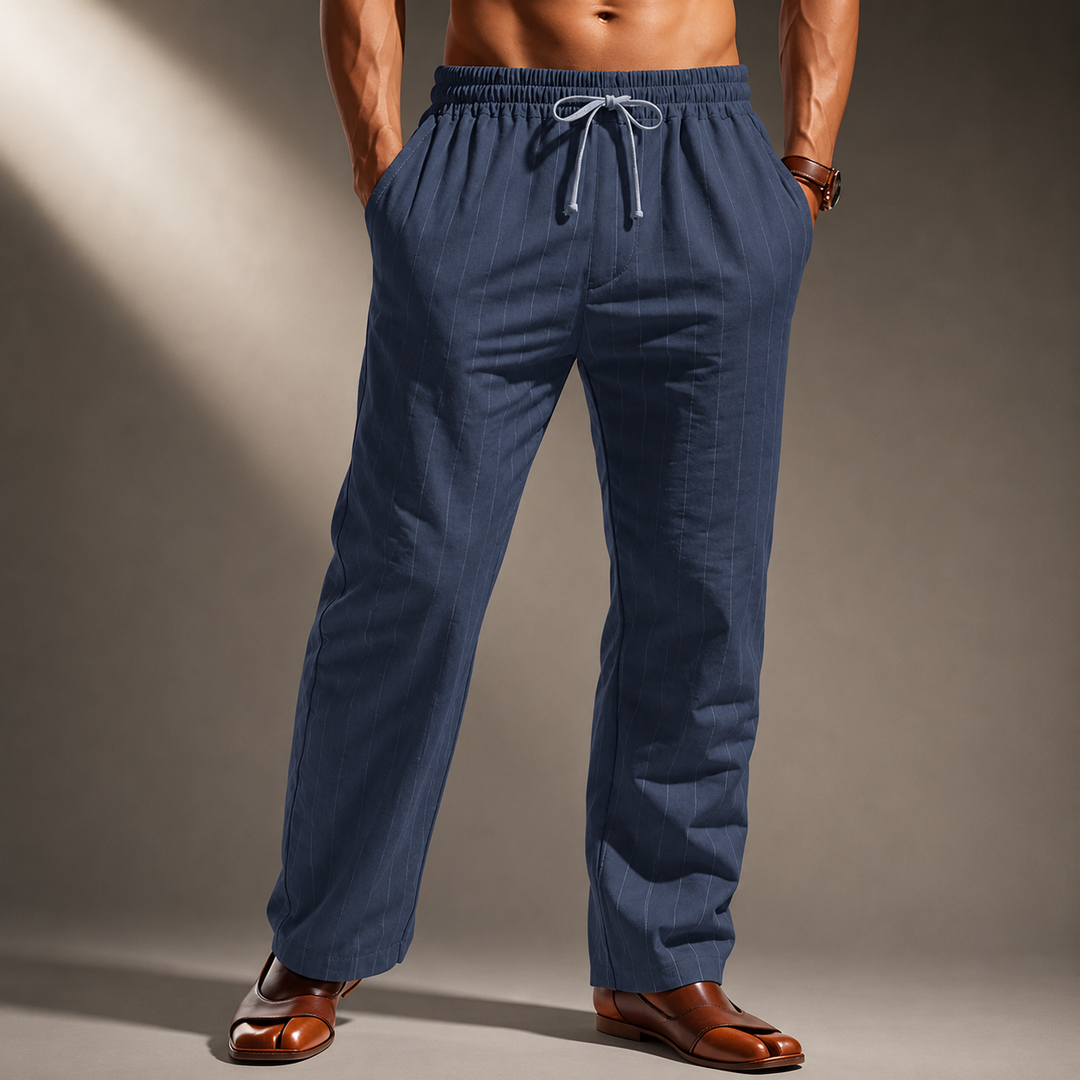 Ellis Pinstripe Linen Pants