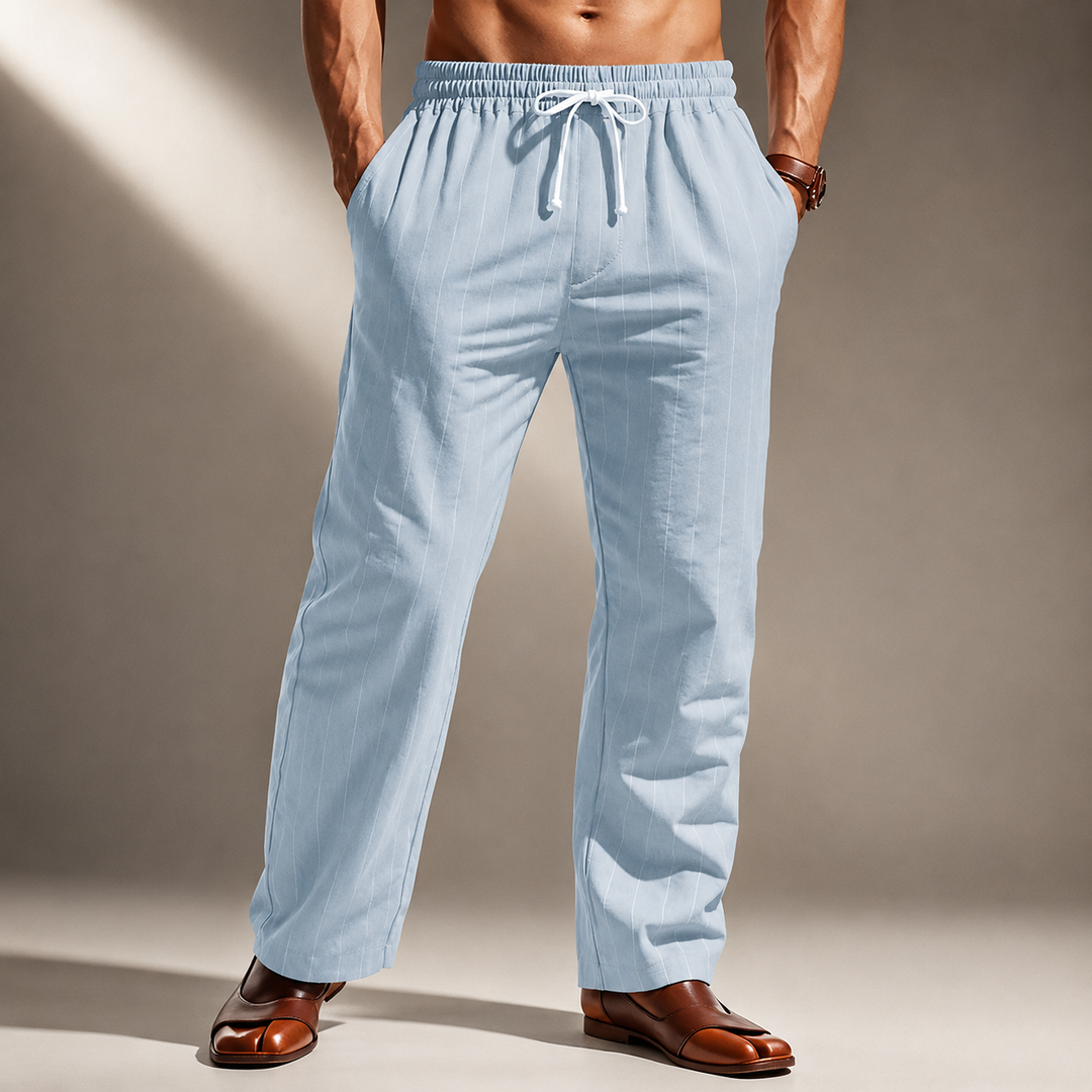 Ellis Pinstripe Linen Pants