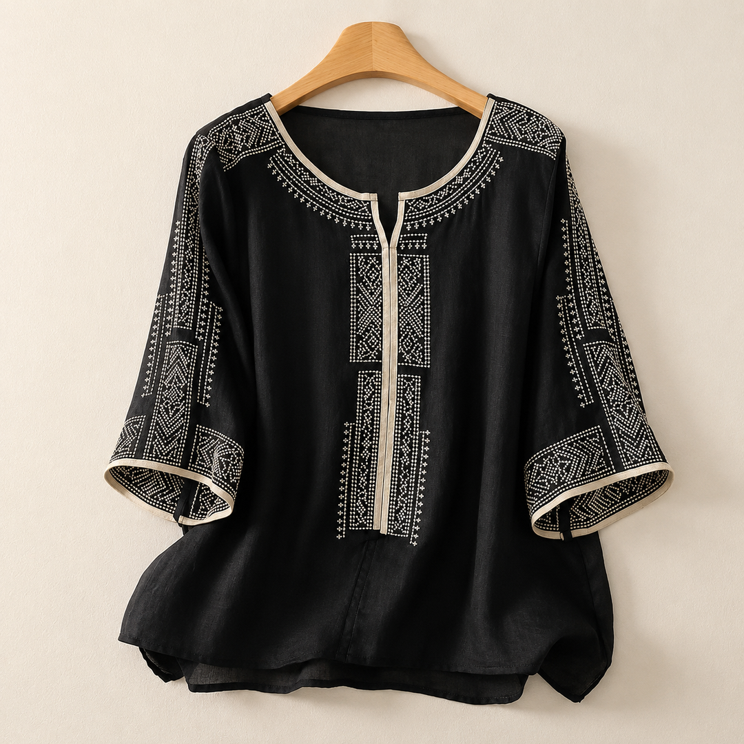 Celine Cotton Linen Blouse
