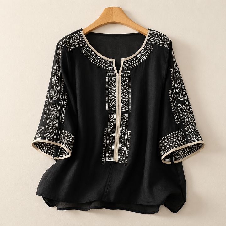 Celine Cotton Linen Blouse