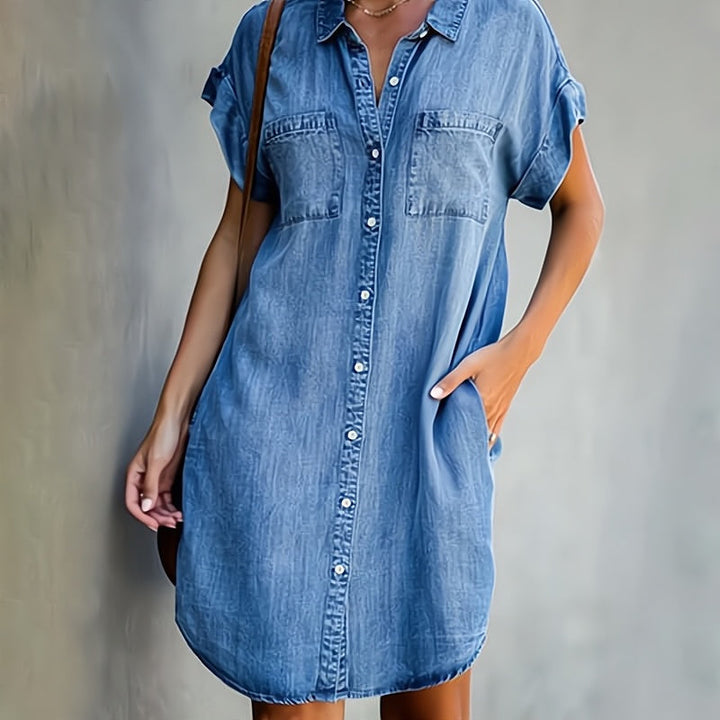 Helen™ | Button-Down Denim Shirt Dress