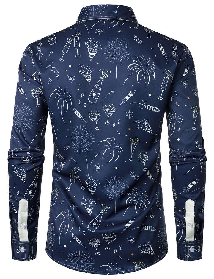 Nova™ | Fireworks New Year’s Long Sleeve Button-Up Shirt