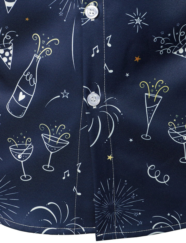 Nova™ | Fireworks New Year’s Long Sleeve Button-Up Shirt