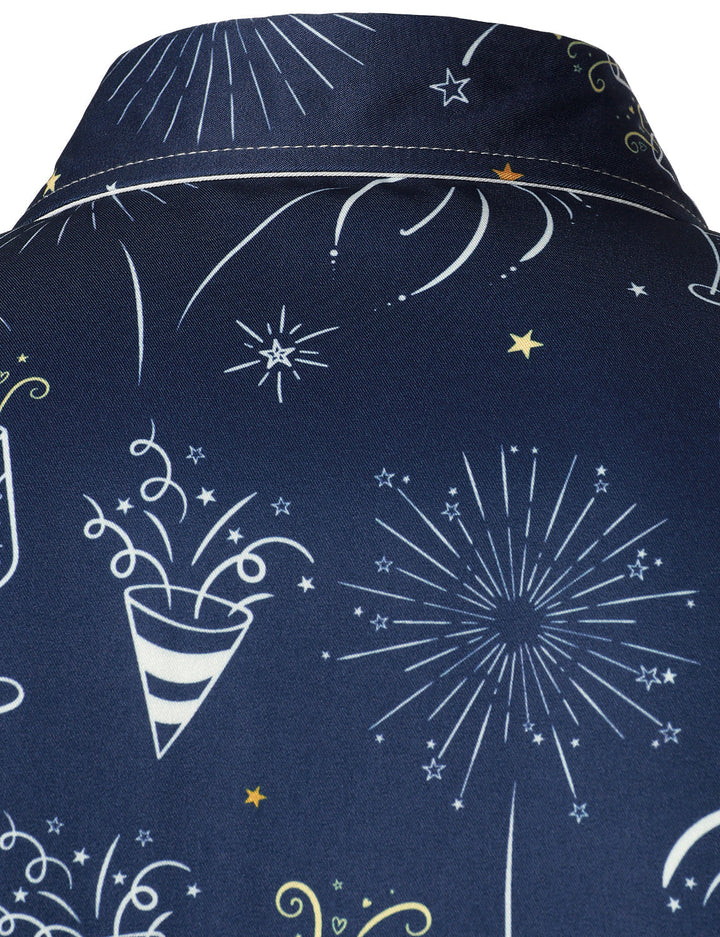 Nova™ | Fireworks New Year’s Long Sleeve Button-Up Shirt