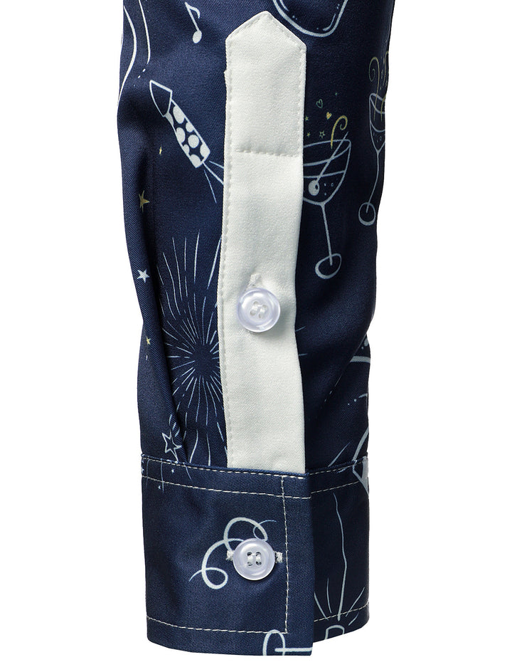 Nova™ | Fireworks New Year’s Long Sleeve Button-Up Shirt