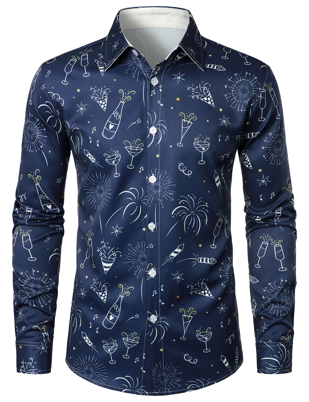 Nova™ | Fireworks New Year’s Long Sleeve Button-Up Shirt