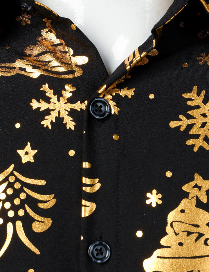 Sterling™ | Gold Holiday Print Long Sleeve Shirt