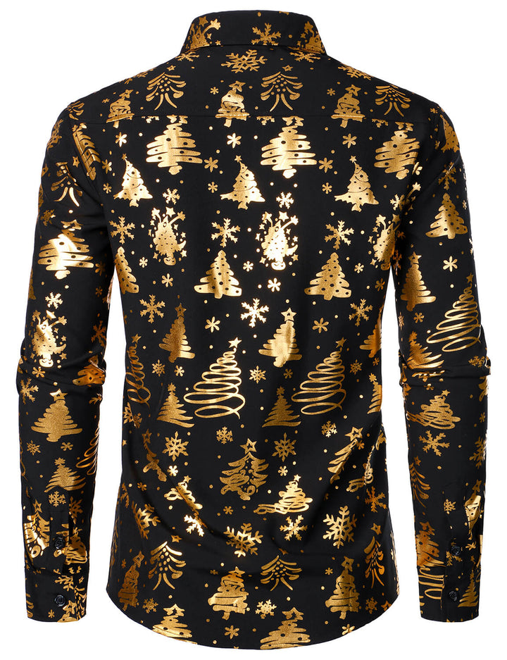 Sterling™ | Gold Holiday Print Long Sleeve Shirt