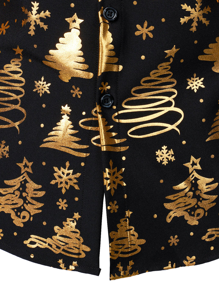 Sterling™ | Gold Holiday Print Long Sleeve Shirt