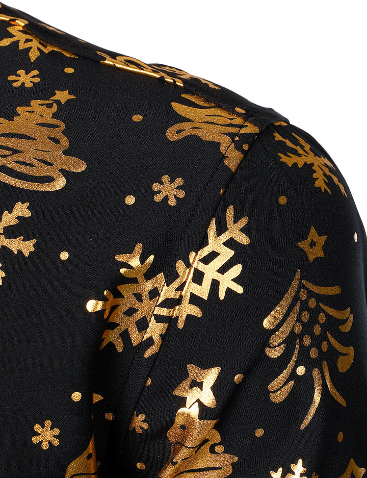 Sterling™ | Gold Holiday Print Long Sleeve Shirt