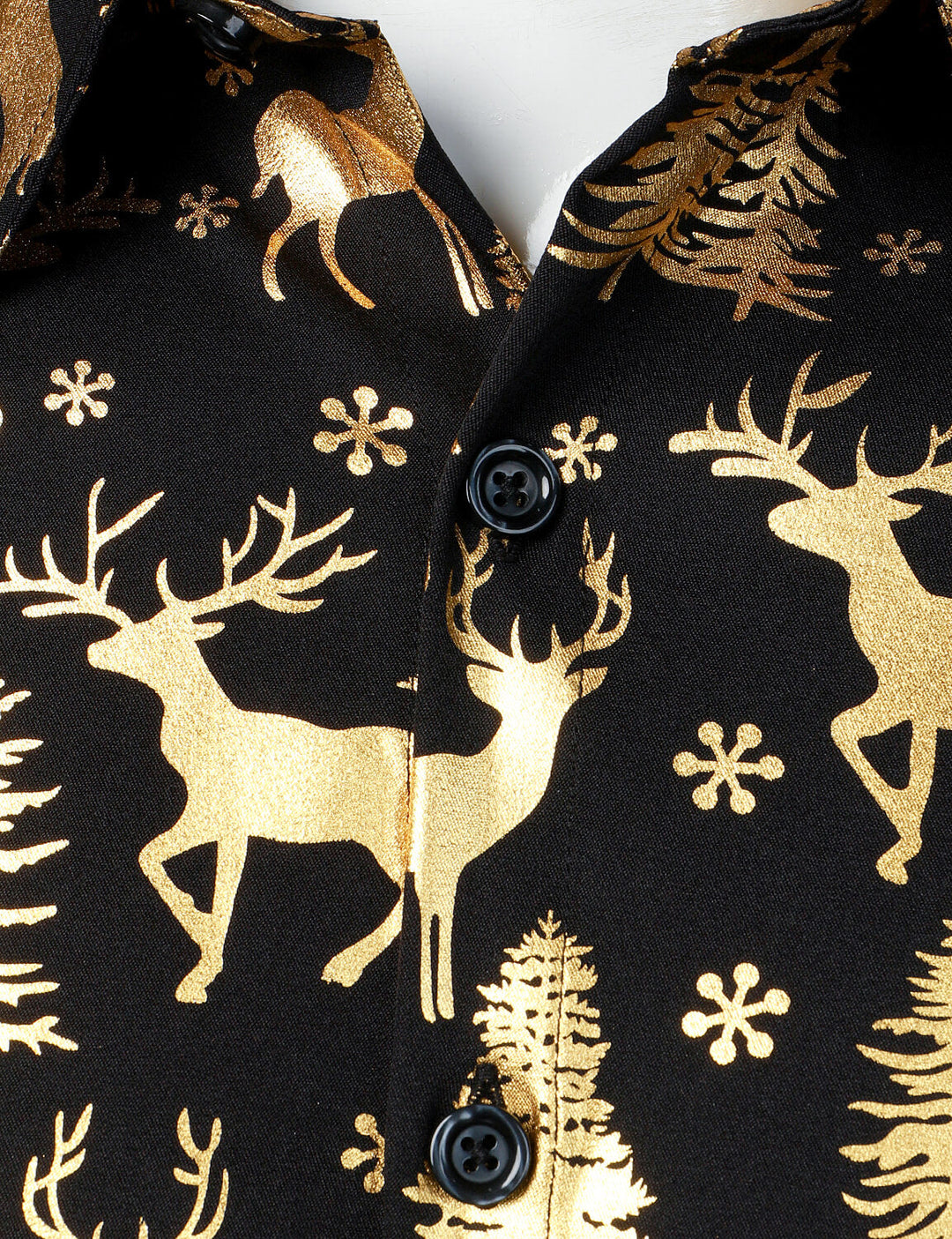 Orion™ | Gold Reindeer Holiday Long Sleeve Shirt