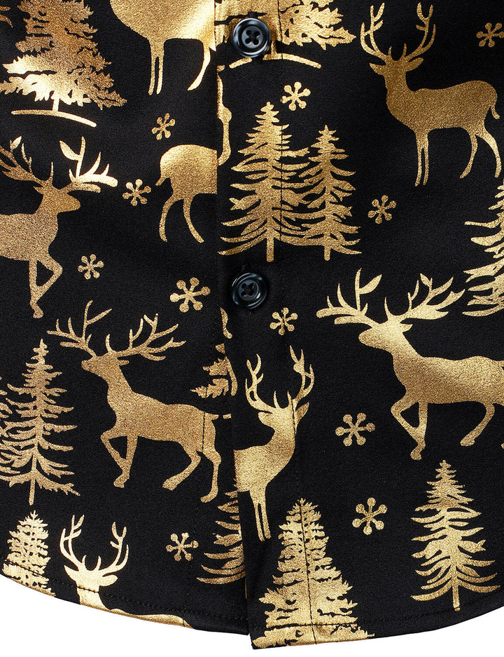 Orion™ | Gold Reindeer Holiday Long Sleeve Shirt