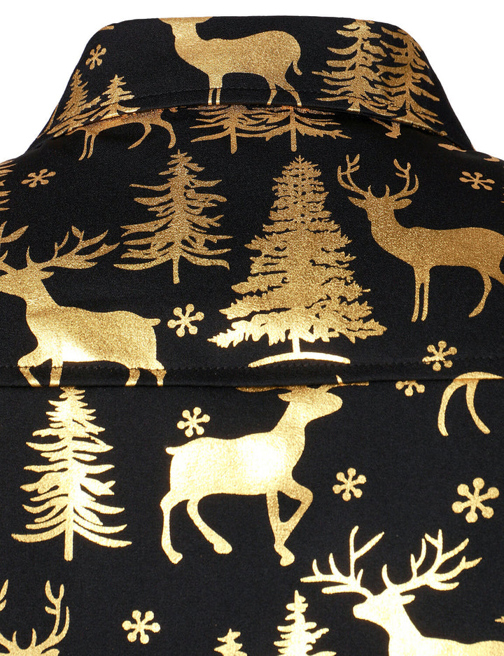 Orion™ | Gold Reindeer Holiday Long Sleeve Shirt