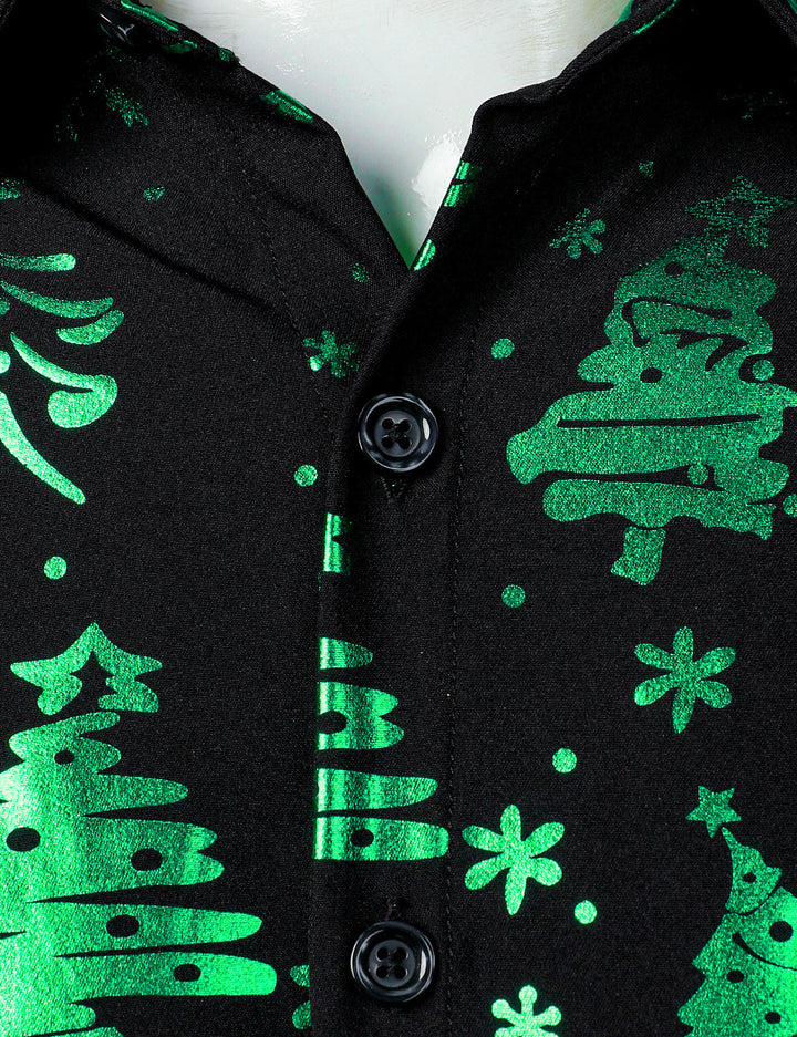 Evergreen™ Neon Holiday Print Long Sleeve Shirt