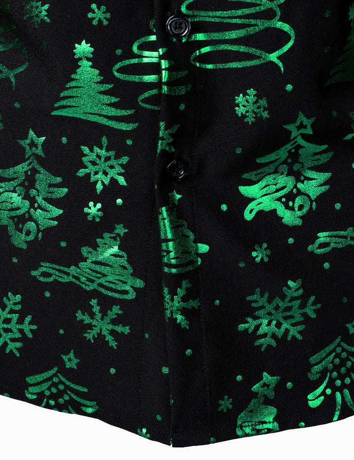 Evergreen™ Neon Holiday Print Long Sleeve Shirt