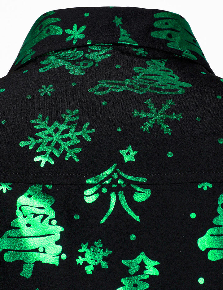 Evergreen™ Neon Holiday Print Long Sleeve Shirt