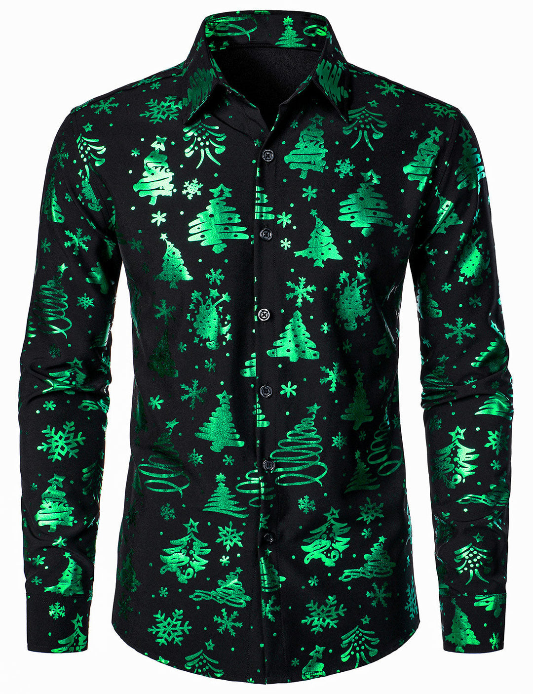 Evergreen™ Neon Holiday Print Long Sleeve Shirt
