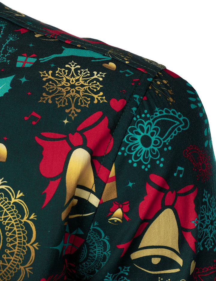Rowan™ | Festive Reindeer Print Long Sleeve Shirt