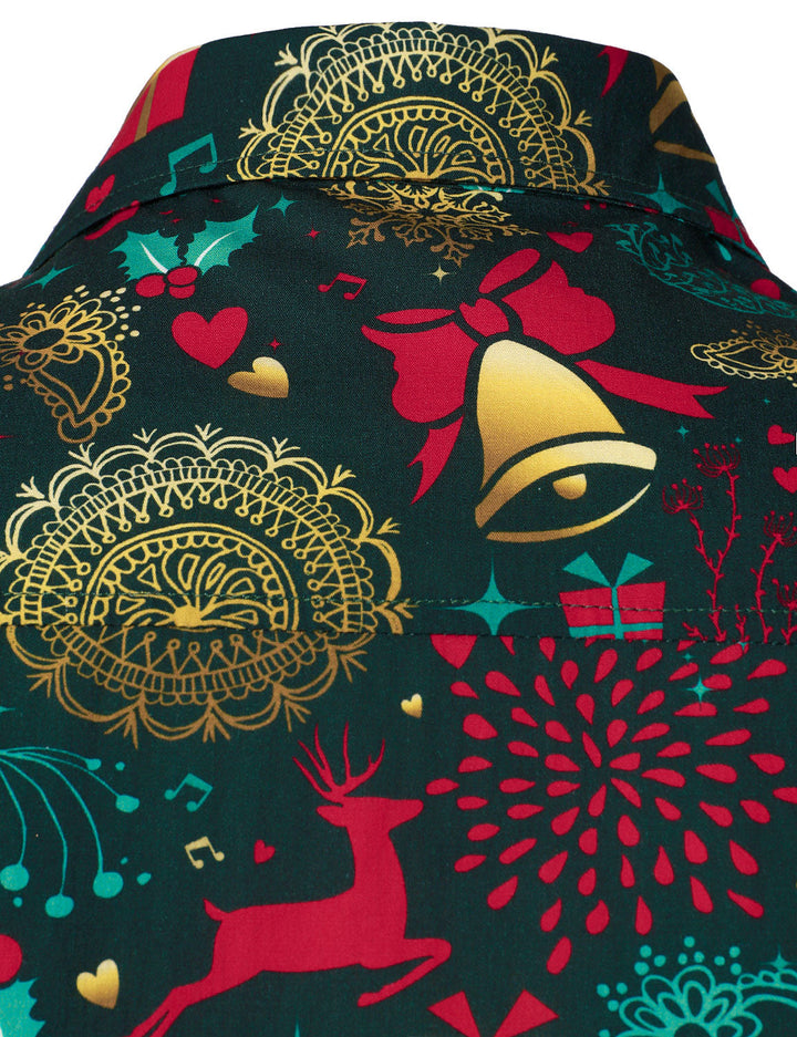 Rowan™ | Festive Reindeer Print Long Sleeve Shirt