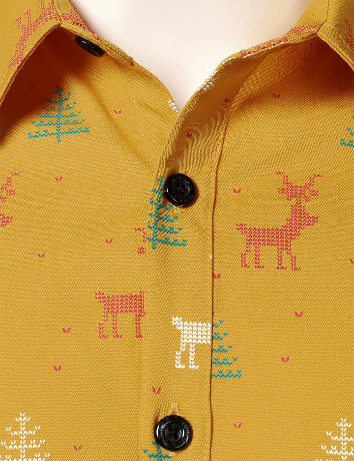 Hollis™ | Festive Long Sleeve Button-Up Shirt
