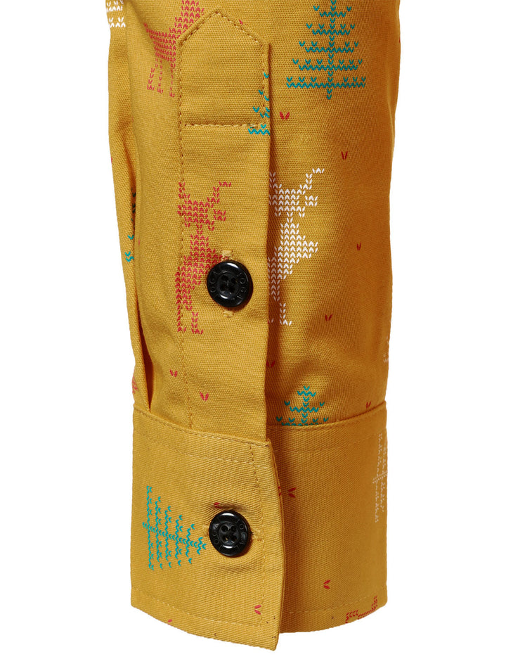 Hollis™ | Festive Long Sleeve Button-Up Shirt