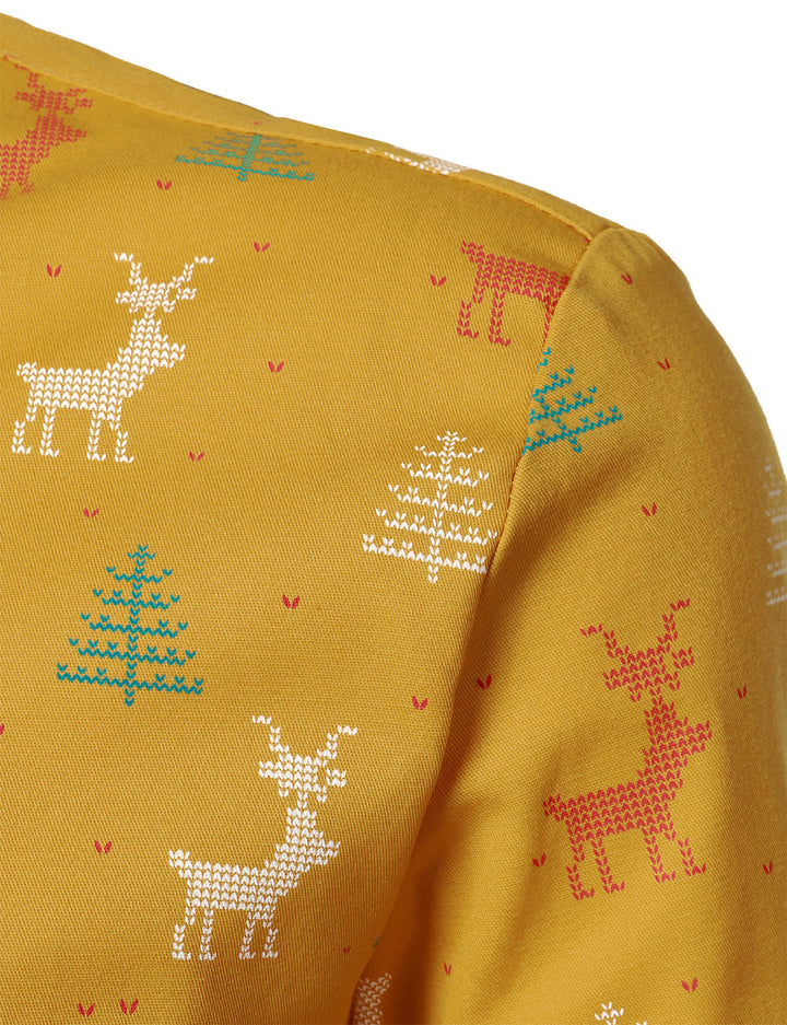 Hollis™ | Festive Long Sleeve Button-Up Shirt