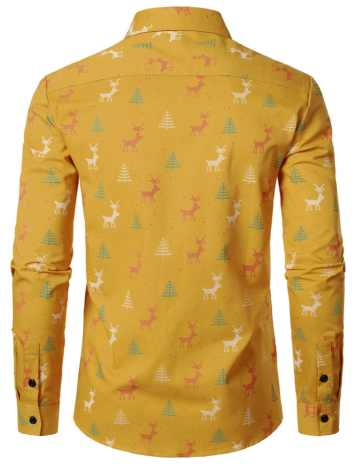 Hollis™ | Festive Long Sleeve Button-Up Shirt