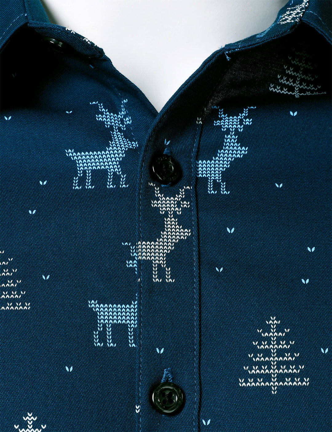 Atlas™ | Navy Reindeer Holiday Long Sleeve Shirt