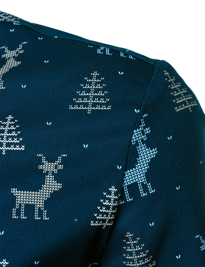 Atlas™ | Navy Reindeer Holiday Long Sleeve Shirt