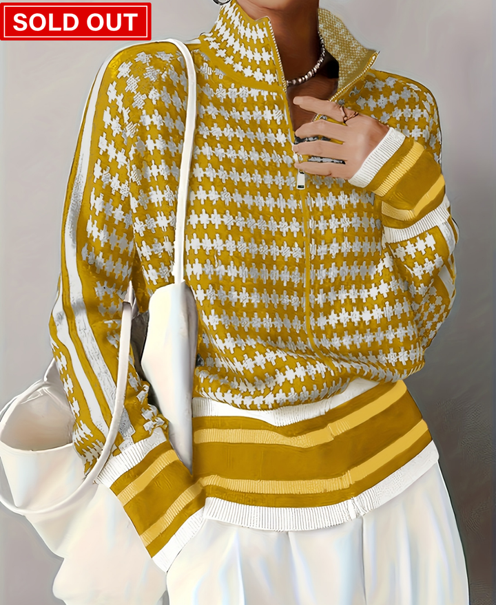Autumn-Winter Stand Collar Zip Knit