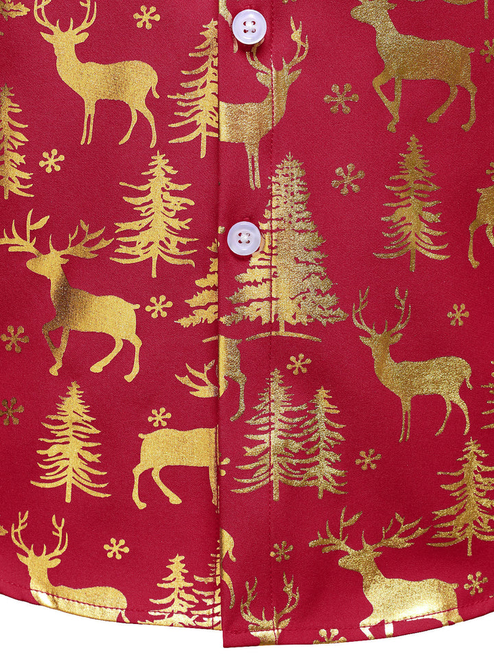 Crimson™ | Gold Holiday Print Long Sleeve Shirt