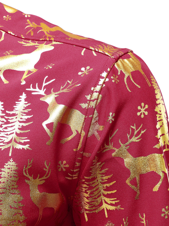 Crimson™ | Gold Holiday Print Long Sleeve Shirt