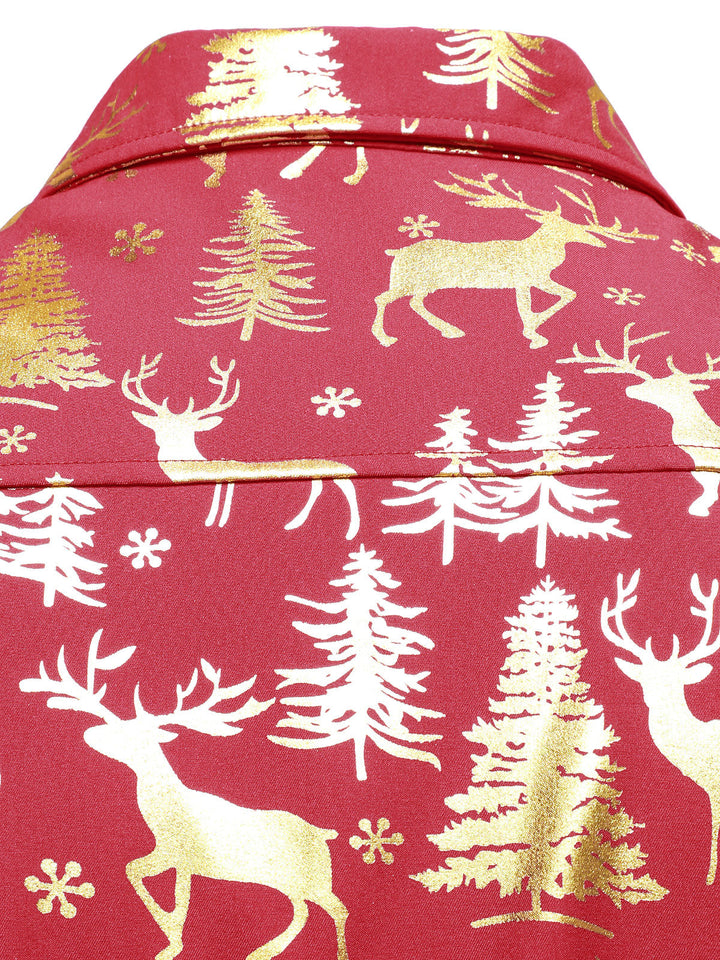 Crimson™ | Gold Holiday Print Long Sleeve Shirt