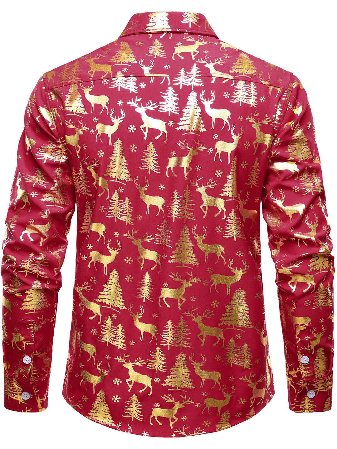 Crimson™ | Gold Holiday Print Long Sleeve Shirt