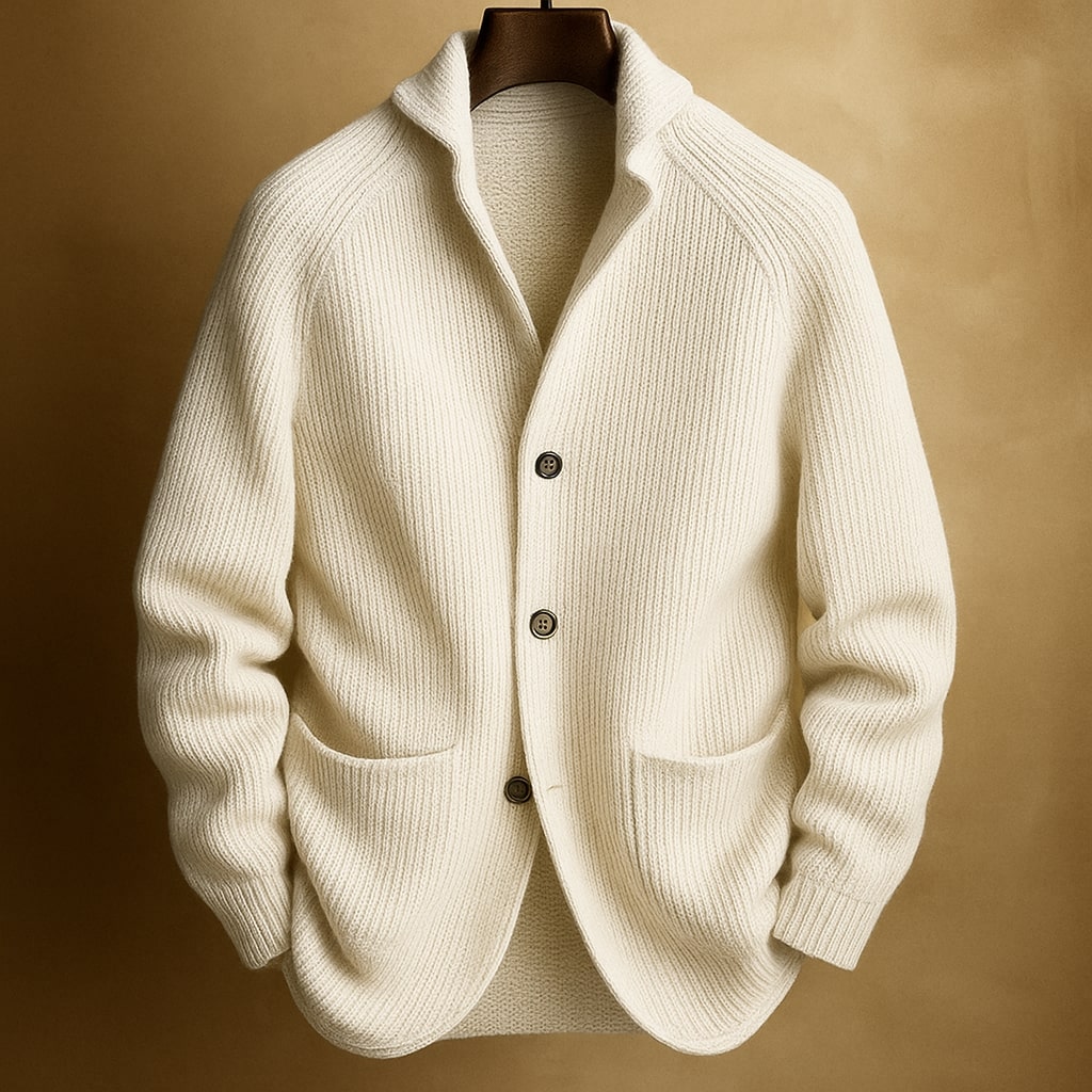 Rossi Wool Ribbed Cardigan