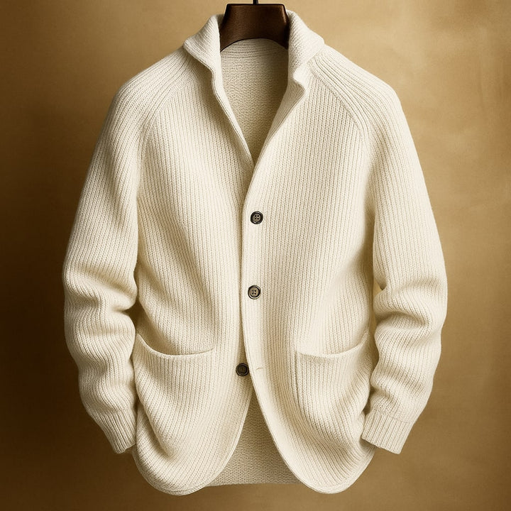Rossi Wool Ribbed Cardigan